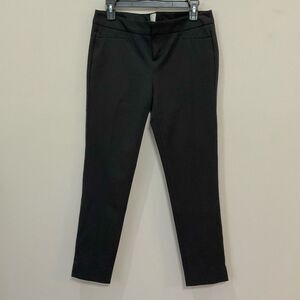 Ecru Black Dress Pants Slim Leg Sz 4 Cropped Chino Skinny Business Casual